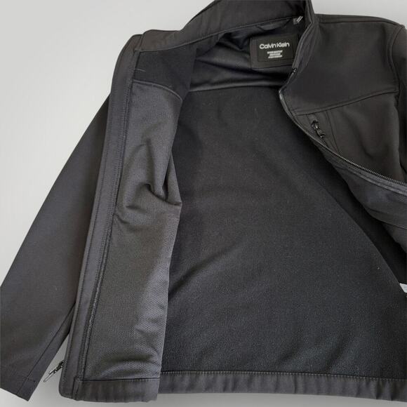 Calvin Klein Water Resistant Zip Up Windbreaker Jacket Lined Stretch Men S Black - Picture 12 of 15